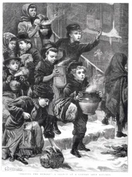 De Hongerigen Voeden, Een Londense Soepkeuken, 1880