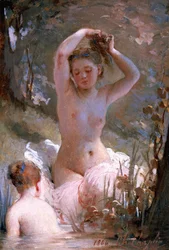 Twee badende meisjes, 1864