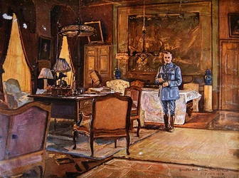 Maarschalk Ferdinand Foch in zijn hoofdkwartier, 7 september 1918, Parijs
