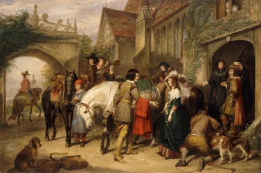 Het vertrek van Karel II uit Bentley in Staffordshire, het huis van kolonel Lane