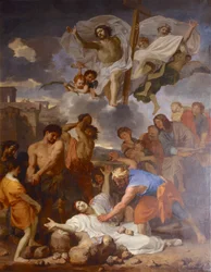 Frans: Le Martyre de saint Étienne La Lapidation de saint Étienne door Charles Le Brun