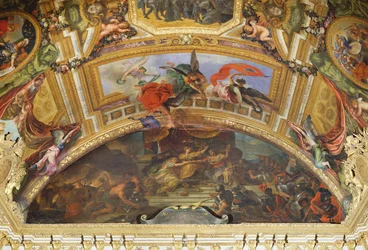De Alliantie van Duitsland en Spanje met Nederland, 1672, Plafondschildering uit de Galerie des Glaces