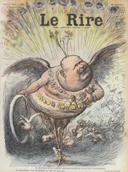 Gustave Rives, Franse architect en organisator van de Parijse Autosalon. Illustratie voor Le Rire