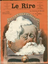 Illustratie van Charles Leandre (1862-1934) voor de omslag van Le Rire, nr. 149, 09/12/05 - President van de Republiek, Armstoel (symbool van macht) - Fallieres Armand (1841-1931)