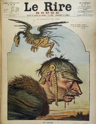 Le Kaiser: Wilhelm II - Cartoon door Charles Leandre (1862-1934) in "Le Rire rouge" van 16/11/1918