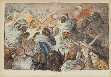 Satire op het bezoek van keizer Wilhelm II aan Tanger in 1905. Illustratie voor Le Rire