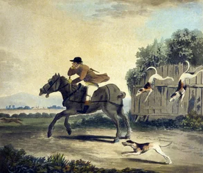 Het Vooraanstaande Paard van het Team, uit The Pytchley Hunt, gegraveerd door F.Dukes