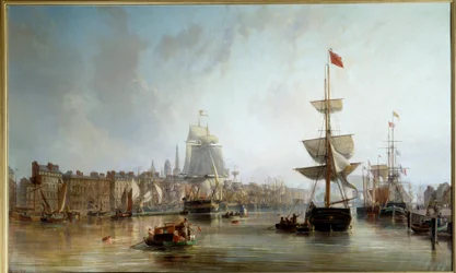 De haven van Rouen in 1855