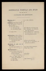 Algebraïsche formules en regels voor kandidaten voor Responsions, Oxford University Press
