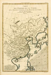 Het Chinese Rijk, Chinese Tartary en het Koninkrijk Korea, met de Eilanden van Japan, uit Atlas de Toutes les Parties Connues du Globe Terrestre door Guillaume Raynal (1713-96) gepubliceerd in 1780