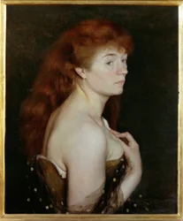 Portret van een jonge roodharige vrouw