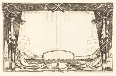 Omslag van "Reis naar Nieuw-Zeeland" (Cover for the Set of Etchings Entitled "A Voyage to New Zealand")
