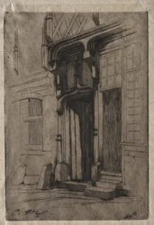 Deur van een oud klooster in de Rue Mirabeau, Bourges