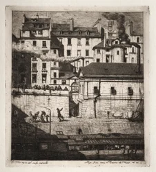Etsen van Parijs: Het Mortuarium, 1854