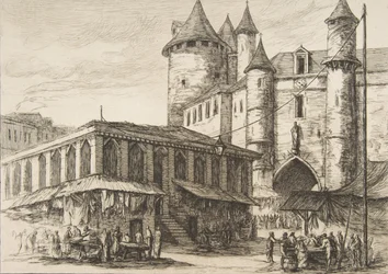 Le Grand Châtelet, Parijs circa 1780, naar een eerdere tekening, 1861