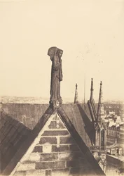 De engel van de verrijzenis op het dak van Notre-Dame, Parijs
