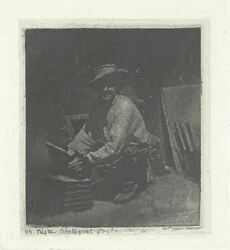 Knielende metselaar, februari-maart 1854, gedrukt in 1982.