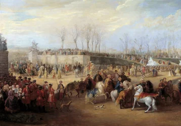 Ontvangst van Mehemet Effendi, Turkse ambassadeur van de grote Sultan Achmet door koning Lodewijk XV op 21 maart