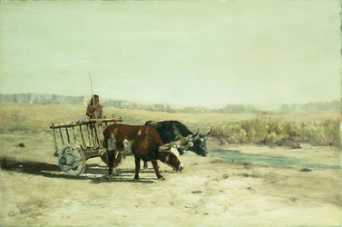 Een ossenkar in New Mexico