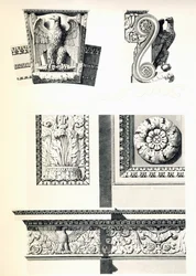 Decoratie met adelaars, rozetten en acanthusbladeren voor Arc de Triomphe du Carrousel, (detail)