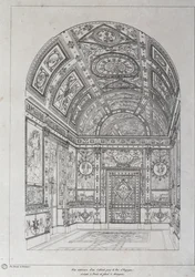 Interieur van studeerkamer voor de koning van Spanje in Parijs