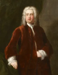Portret van een onbekende 18e-eeuwse heer gepresenteerd als een portret van Georg Frideric Handel, 1737
