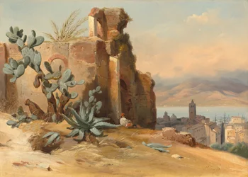 Oude ruïnes bij Messina, Sicilië, 1842