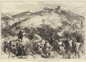 De oorlog in Herzegovina, bestorming van het fort van Palanka door de opstandelingen