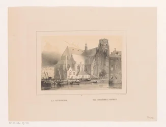 Gezicht op Grote of Sint-Laurenskerk te Rotterdam