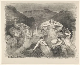 Scène uit ballet Zélie of de toversluier