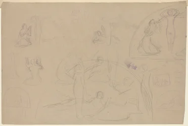 Studies voor een lunet (verso)