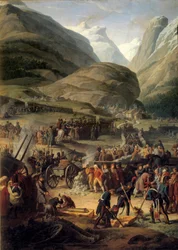 Het Franse Leger in Bourg Saint Pierre voor de Oversteek van de Grote Sint-Bernard 20/05/1800