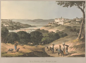 Nr. 3  De stad Coimbra aan de Mondego in 1810