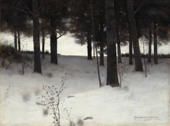 Bossen in de winter, 1886