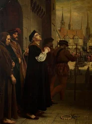 Het martelaarschap van Laurence Saunders in Coventry, rechter paneel van drieluik