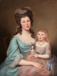 Peggy Sanderson Hughes en haar dochter, c.1788-89