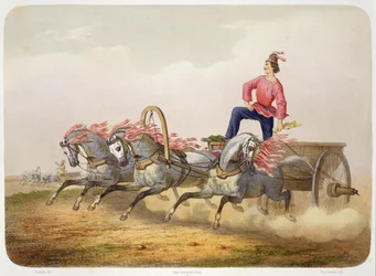 Koetsraces, gegraveerd door Yves Grenier