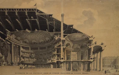Interieur van de nieuwe Salle de Comédie-Française in het Théâtre de l