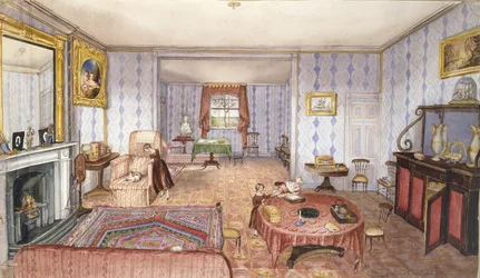 Salon, Clay Hill, f12 uit Een Album van Interieurs, 1843