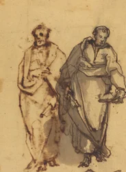 Twee gedrapeerde figuren