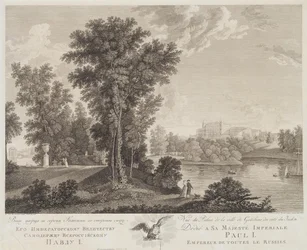 Uitzicht op het Paleis in Gatchina vanuit het Park, 1799-1800