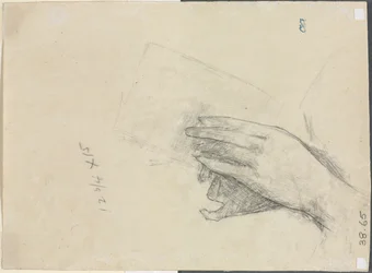 Handen die een boek vasthouden verso, 1889.