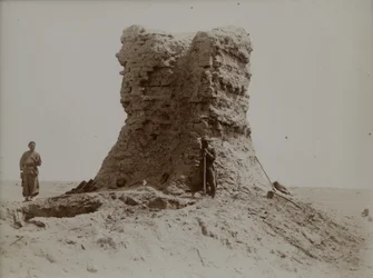 Vindplaats van de Sogdische brief, een van de vroegst bewaard gebleven Sogdische papieren documenten (ca. 313 n.Chr.), Dunhuang, China