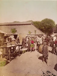 Een markt in Tonkin, ca. 1899-1900