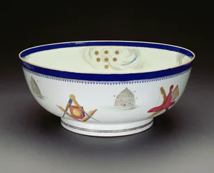 Famille Rose Export Vrijmetselaarskom, Qianlong-periode, 1736-95