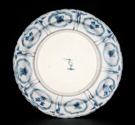 Onderkant van een blauw-wit kraakbord, Egret-markering, Wanli, 1595-1605