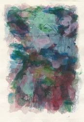 Abstracte compositie, organische/plantenserie, 2021(aquarel, gouache  houtskool op aquarelpapier)