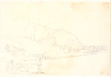Heuvelachtig landschap met meer