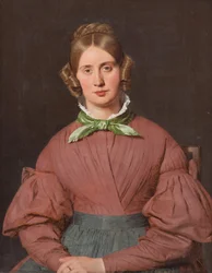 Portret van Susanne Cecilie Købke, geboren Købke, de vrouw van de kunstenaar