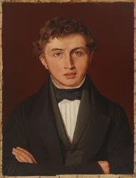 Portret van Hans Peter Købke, de broer van de kunstenaar